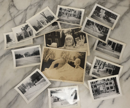 Lot 180 - Grouping Of 15+ Vintage Snapshot Photographs Of Elaborate Ice Sculptures, Snow Men, Etc., Built By The Students Of Fraternities At Dartmouth College, New Hampshire