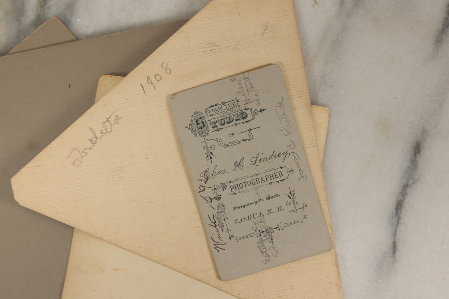 Lot 182 - Grouping Of Six Assorted Antique Boarded Photographs Of Victorian & Edwardian Women In Groups, Including Unique Triangle Cut Photo, Circa 1900-1910 