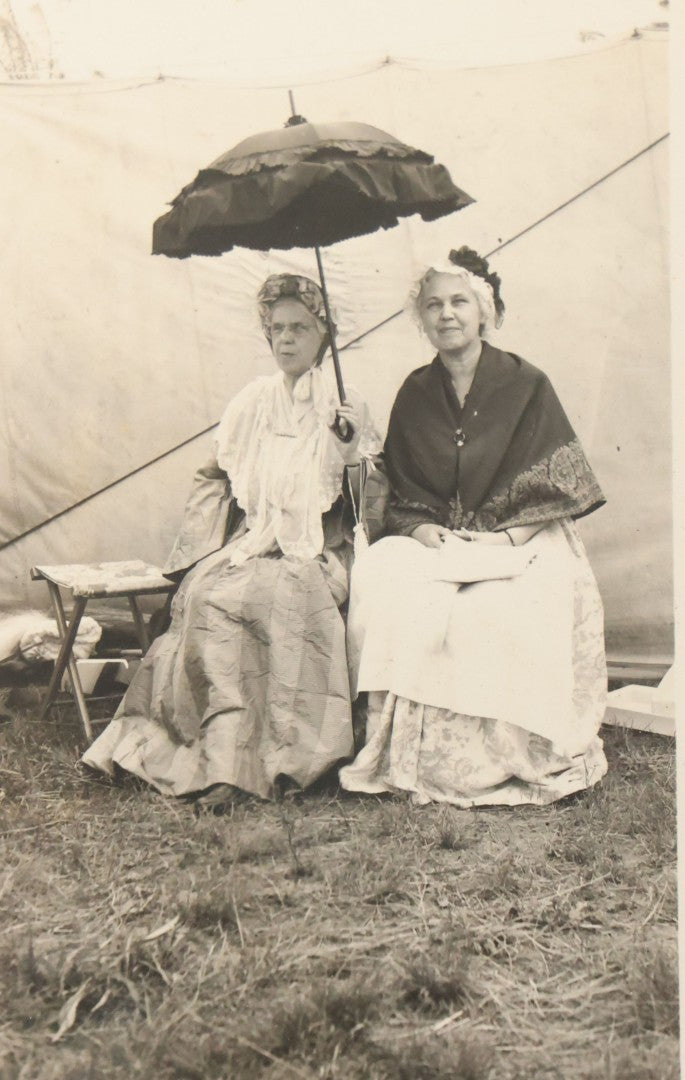 Lot 185 - Vintage Snapshot Mounted On Paper Captioned, "Two Ladies At The Circus," As Found
