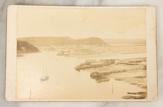 Lot 188 - Antique Cabinet Card Photo Of Placentia Bay, Newfoundland, Canada, From The Jersey Side, With Info On Verso, Photographer's Name Illegible