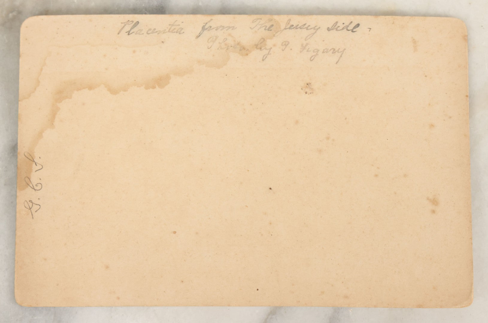 Lot 188 - Antique Cabinet Card Photo Of Placentia Bay, Newfoundland, Canada, From The Jersey Side, With Info On Verso, Photographer's Name Illegible