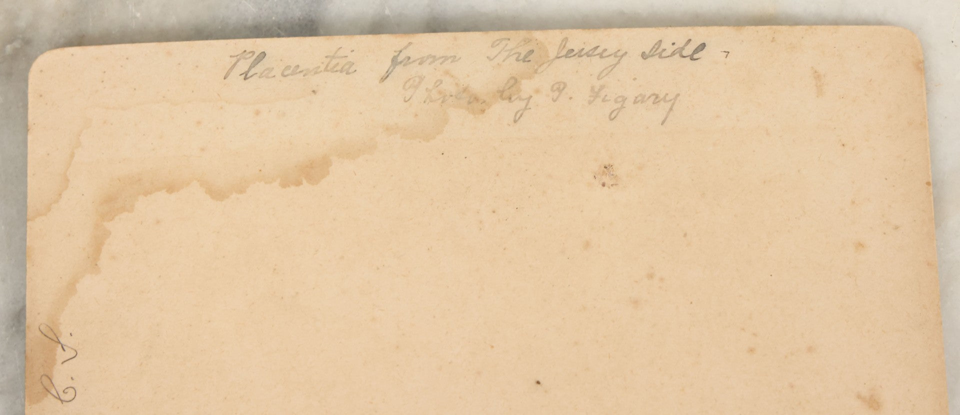 Lot 188 - Antique Cabinet Card Photo Of Placentia Bay, Newfoundland, Canada, From The Jersey Side, With Info On Verso, Photographer's Name Illegible