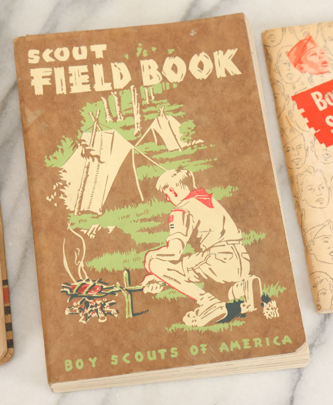 Lot 190 - Grouping Of Three Vintage Antique Boy Scouts Books Including The Handbook For Scoutmasters, Scout Field Book, And The Boy Scout Song Book