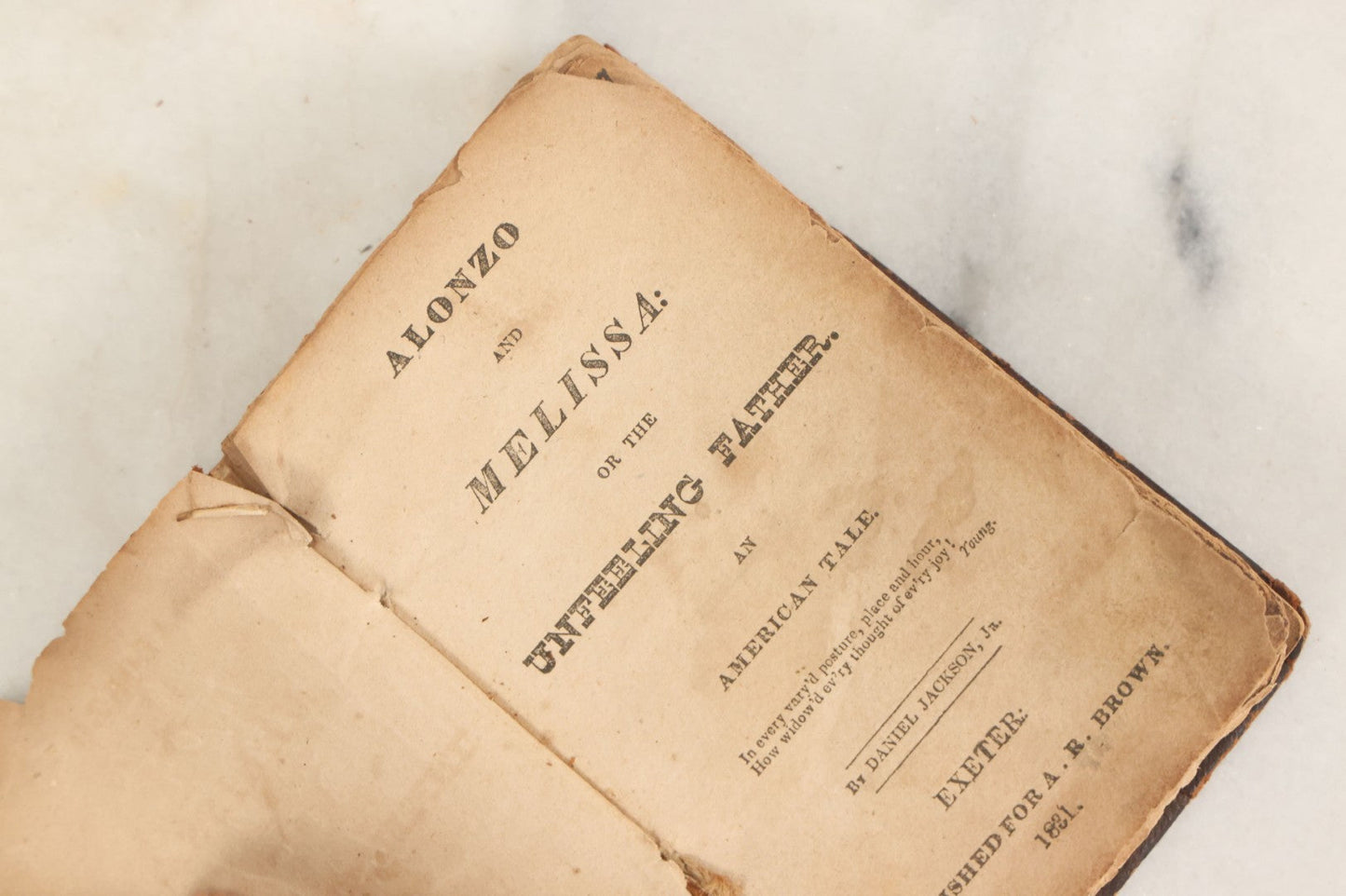 Lot 191 - Grouping Of Five Antique Early To Mid 18th Century Books In Craft Grade Condition, Including Alonzo And Melissa, Knowledge Of The People, Biographical Memoirs Of Lord Viscount Nelson, Etc.