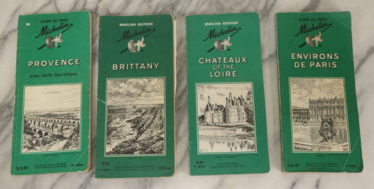 Lot 193 - Grouping Of Four Vintage Michelin Guides Including Brittany, Environs Of Paris, Etc., Circa 1950s