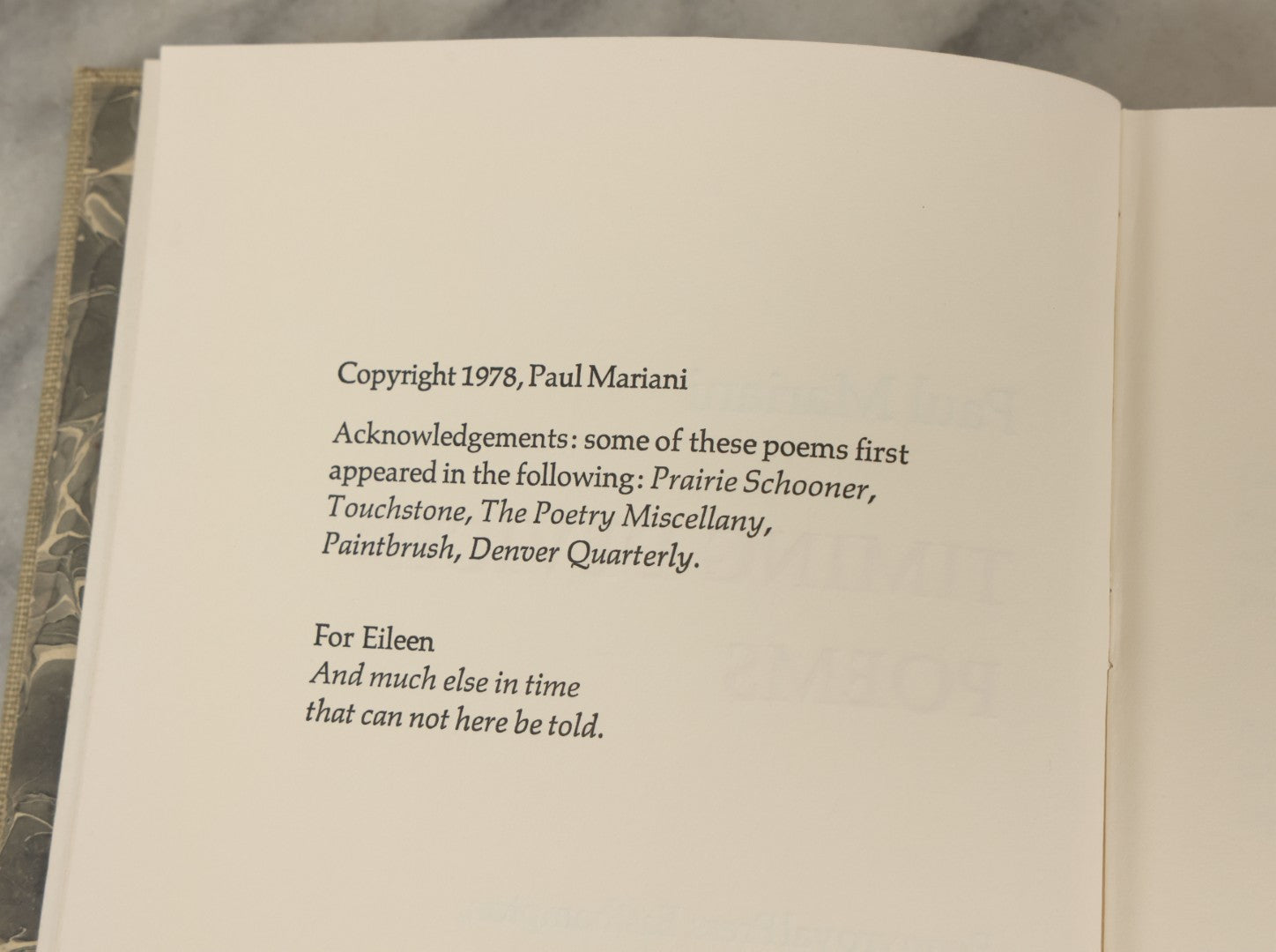 Lot 195 - "Timing Devices: Poems" Vintage Illustrated Poetry Book By Paul Mariani, Limited Printing Of 175 Copies, Signed By The Author, 1977, Notebook Has Bend
