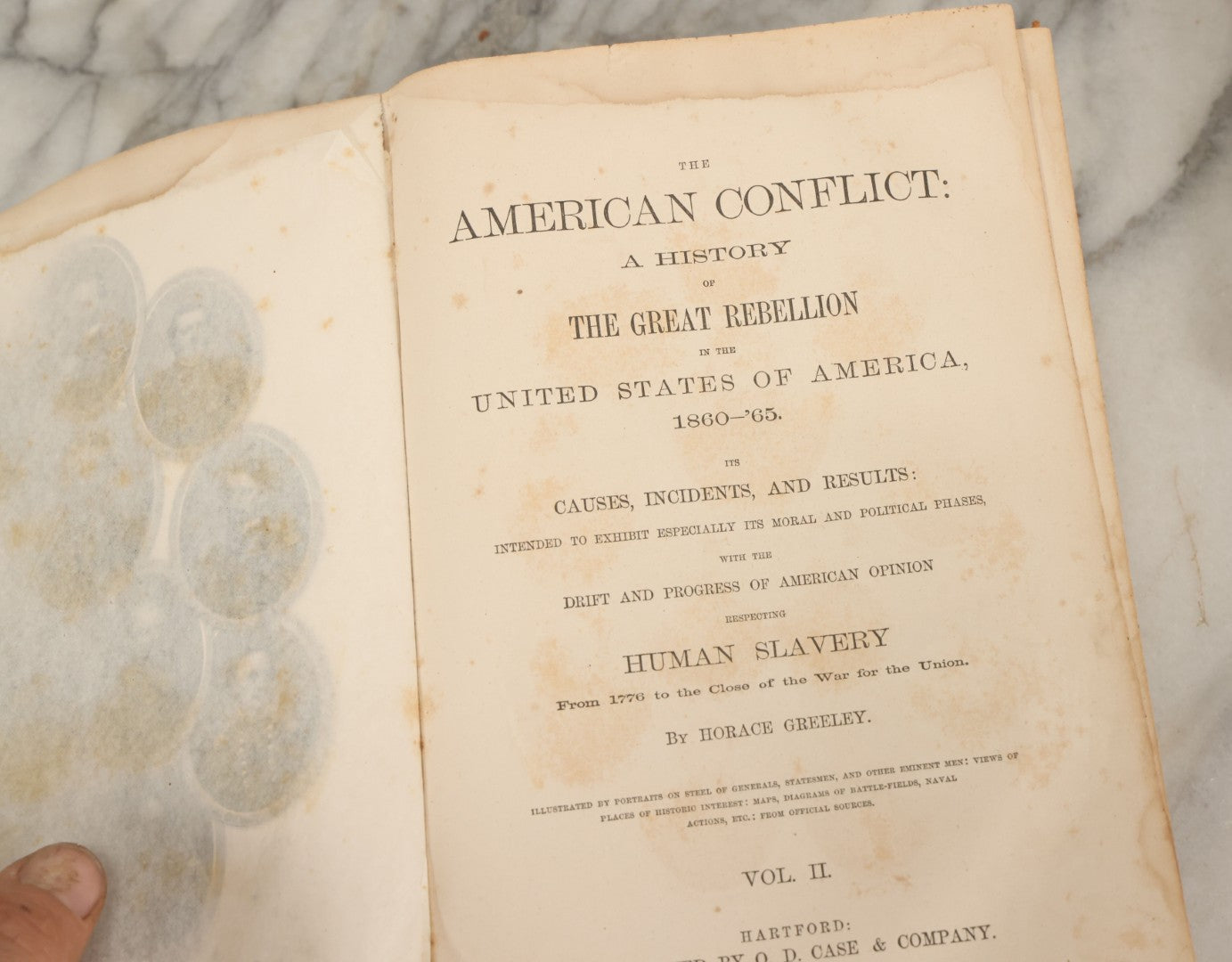 Lot 200 - "The American Conflict: A History Of The Great Rebellion" Antique Two Volume Book Set By Horace Greeley, 1865, Note Poor Condition