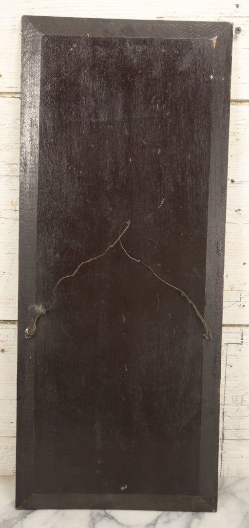 Lot 013 - Vintage Hand-Painted Water Lily Artwork, White Blooms On Dark Background, Botanical Wall Art, 10-1/8" x 24"