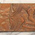 Lot 015 - Antique Folk Art Hand Carved Wooden Fragment Depicting The Binding Of Isaac By Abraham, Biblical Scene, 21-1/2" x 6"
