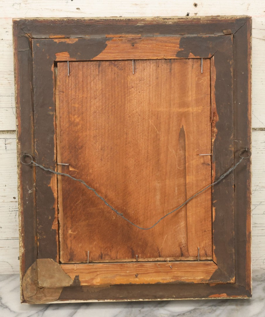 Lot 019 - Antique Framed Sepia-Toned Print Behind Bubble Glass, Romantic Woman In Flowing Dress, Ornate Gilded Frame, Victorian Era Art, After Edward Bisson, 1892, 12-5/8" x 15-1/8"