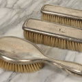 Lot 024 - Antique Sterling Silver Brush Set, P Monogram, Marked Sterling, Victorian Vanity Grooming Set