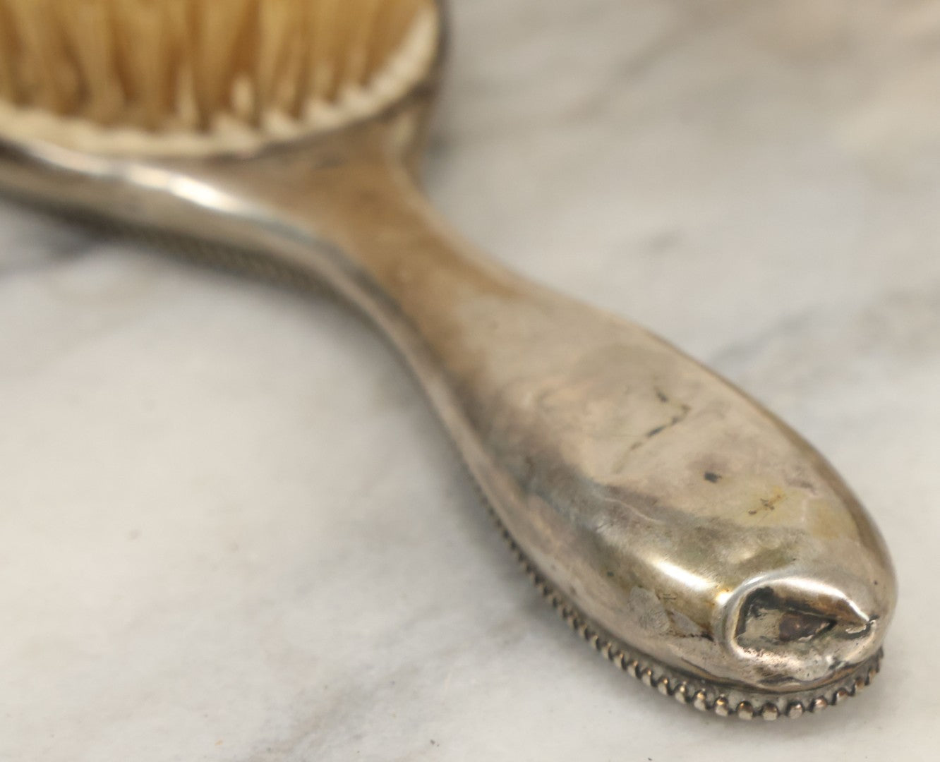 Lot 024 - Antique Sterling Silver Brush Set, P Monogram, Marked Sterling, Victorian Vanity Grooming Set