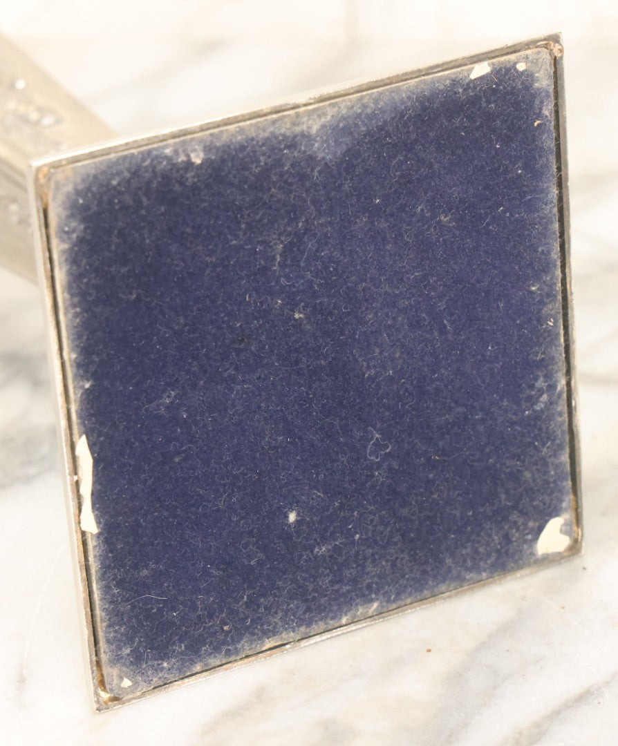 Lot 026 - Pair Of Vintage Silverplate Candlesticks, Neoclassical Design, Goat Head Motif, Ribbon And Garland Detailing