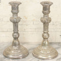 Lot 027 - Pair Of Vintage Raimond Silverplate Candlesticks, Ornate Baroque Style, Goat Head Motif, Made In Japan