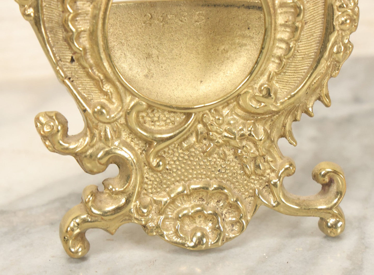 Lot 029 - Antique Brass Pocket Watch Stand, Ornate Rococo Design, Eagle Finial, Decorative Display Holder