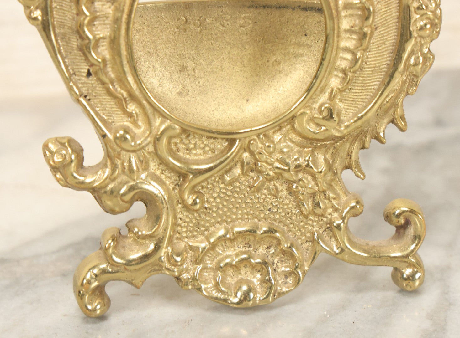 Lot 029 - Antique Brass Pocket Watch Stand, Ornate Rococo Design, Eagle Finial, Decorative Display Holder