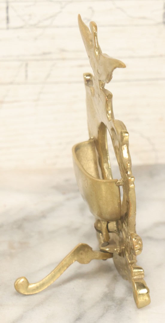 Lot 029 - Antique Brass Pocket Watch Stand, Ornate Rococo Design, Eagle Finial, Decorative Display Holder