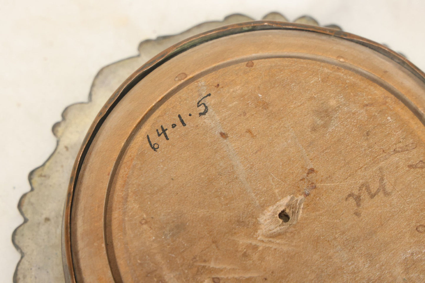 Lot 032 - Antique Silverplate Wine Coaster, Ornate Floral Rim, Wooden Turned Base, Tableware Display