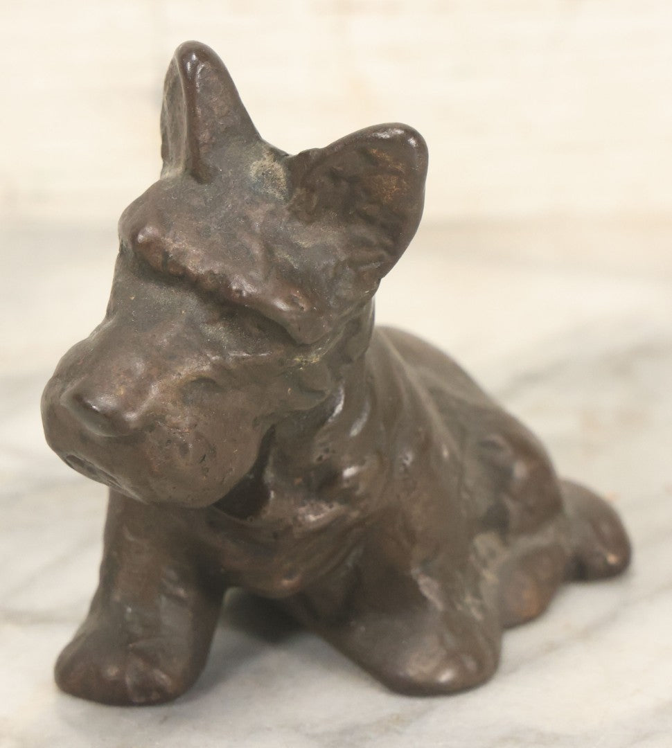 Lot 038 - Heavy Antique Solid Cast Iron Scottie Dog Figurine, Early 20th Century