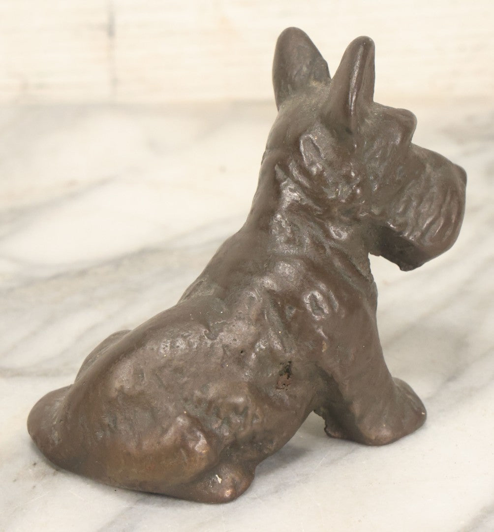 Lot 038 - Heavy Antique Solid Cast Iron Scottie Dog Figurine, Early 20th Century
