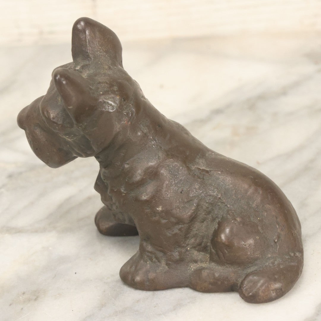 Lot 038 - Heavy Antique Solid Cast Iron Scottie Dog Figurine, Early 20th Century