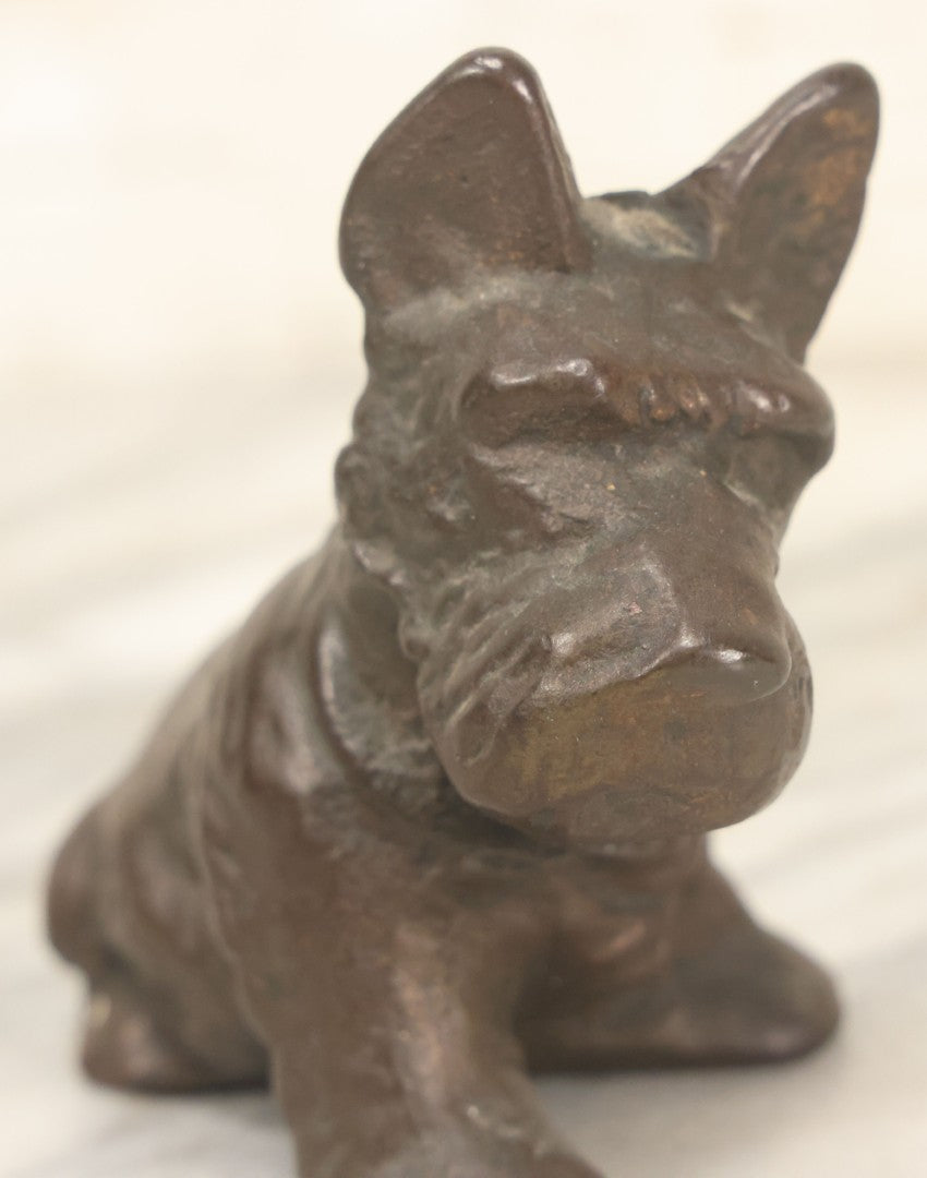 Lot 038 - Heavy Antique Solid Cast Iron Scottie Dog Figurine, Early 20th Century