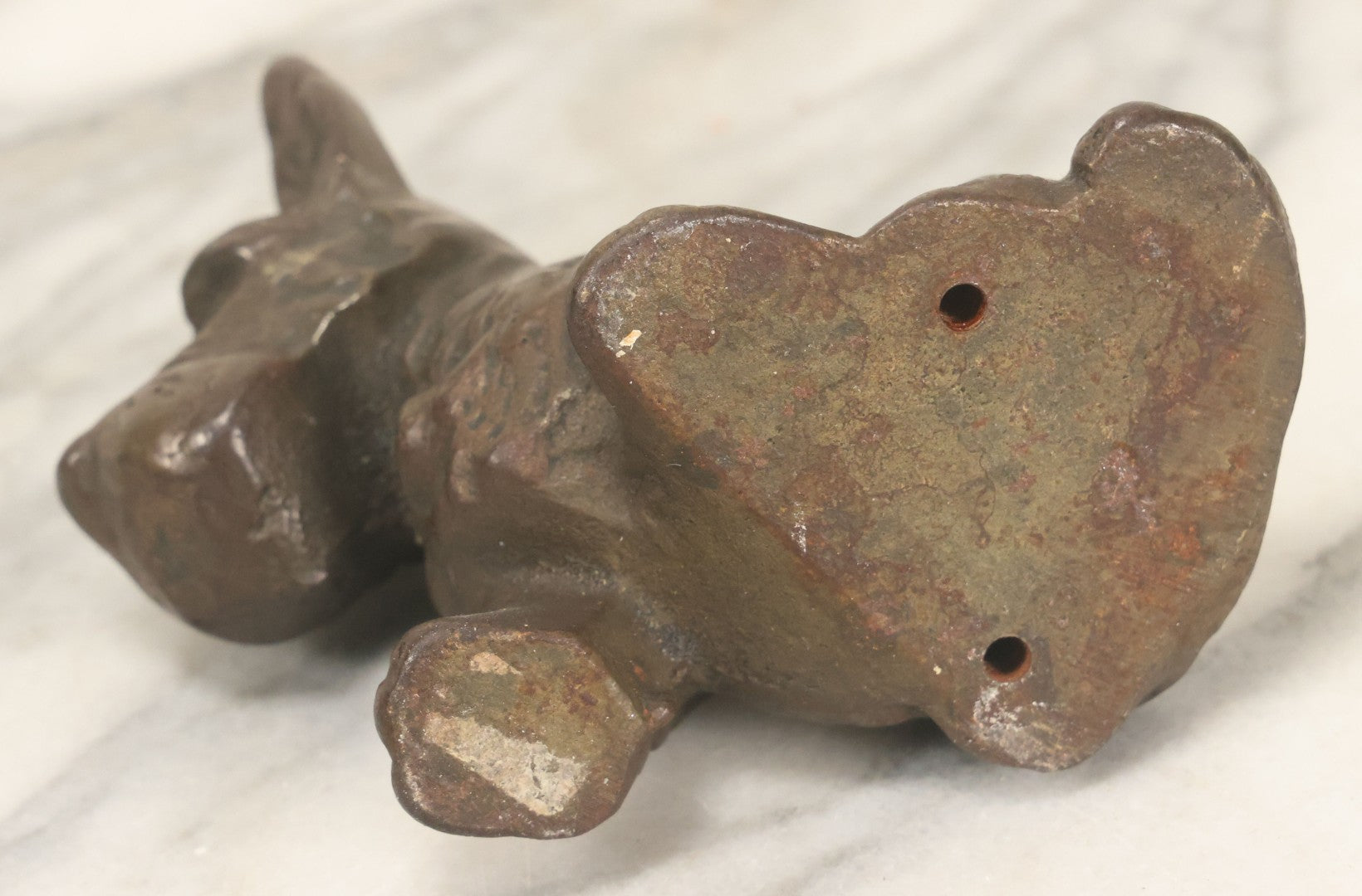 Lot 038 - Heavy Antique Solid Cast Iron Scottie Dog Figurine, Early 20th Century