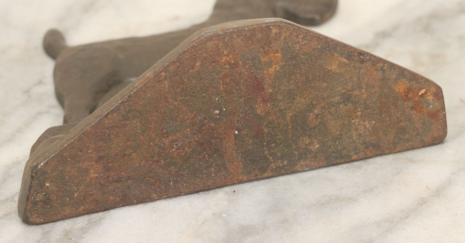 Lot 039 - Pair Of Antique Cast Iron Scottie Dog Bookends, Geometric Design, Aged Finish