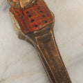 Lot 044 - Hand-Carved Wooden Scottish Man Nutcracker, Painted Plaid Outfit, Folk Art, Note Chip To Lip