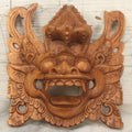 Lot 053 - Vintage Hand-Carved Wooden Balinese Barong Mask, Ornate Mythological Decor