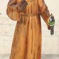 Lot 056 - Vintage Hand-Carved Wooden Saint Francis Figure With Birds, Religious Folk Art Statue, Marked Karl Storr Munchen, Germany