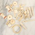Lot 059 - Grouping Of Antique And Vintage Bone Fragments, Chess Pieces, Rings, Spindles, And Miscellaneous Items, 20+ Pieces