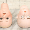 Lot 064 - Pair Of Antique Porcelain Doll Heads With Glass Eyes, Note Cracks, Missing Parts, And Age Wear, Armand Marseille 1894 & Limbach Wally