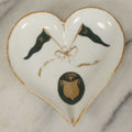 Lot 068 - Antique Heart-Shaped Porcelain Trinket Dish, Dartmouth College, New Hampshire, Gilded Rim