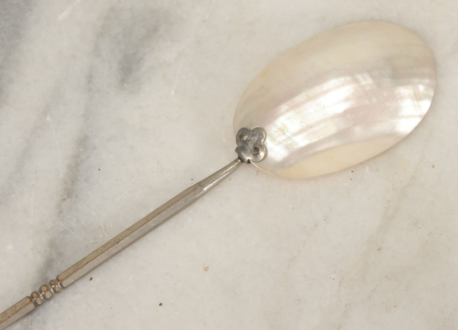 Lot 070 - Antique Nantasket Beach, Massachusetts Souvenir Mother-Of-Pearl Spoon, Hand Painted