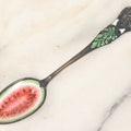 Lot 074 - Antique Hand-Painted Enameled Sterling Silver Spoon, Watermelon Bowl And Figural Handle, By Charles W. Crankshaw, Copyright 1895, "Black Americana," Note 100% Of Hammer Price To Be Donated To The Jim Crow Museum Of Racist Memorabilia