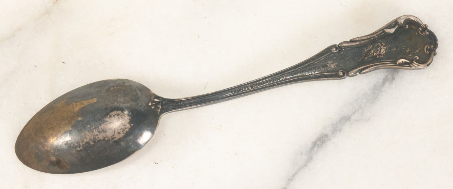 Lot 074 - Antique Hand-Painted Enameled Sterling Silver Spoon, Watermelon Bowl And Figural Handle, By Charles W. Crankshaw, Copyright 1895, "Black Americana," Note 100% Of Hammer Price To Be Donated To The Jim Crow Museum Of Racist Memorabilia