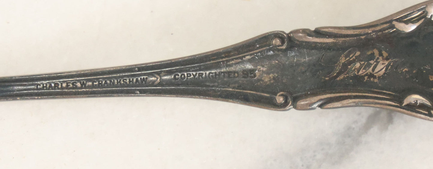 Lot 074 - Antique Hand-Painted Enameled Sterling Silver Spoon, Watermelon Bowl And Figural Handle, By Charles W. Crankshaw, Copyright 1895, "Black Americana," Note 100% Of Hammer Price To Be Donated To The Jim Crow Museum Of Racist Memorabilia