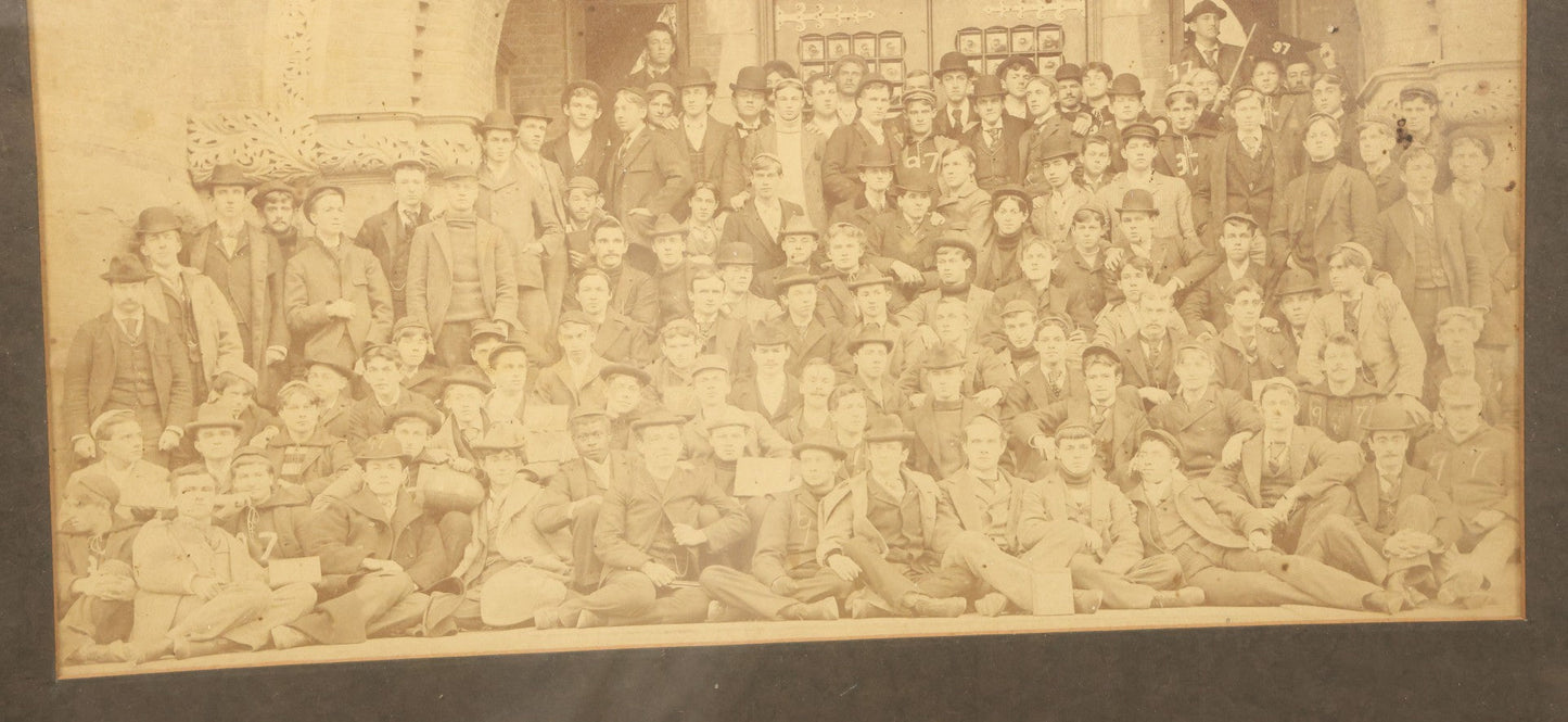 Lot 076 - Antique Framed Photo Of Students Of Dartmouth College, New Hampshire, In Front Of Wilson Hall, 1897, 20-1/8" x 14-1/4"