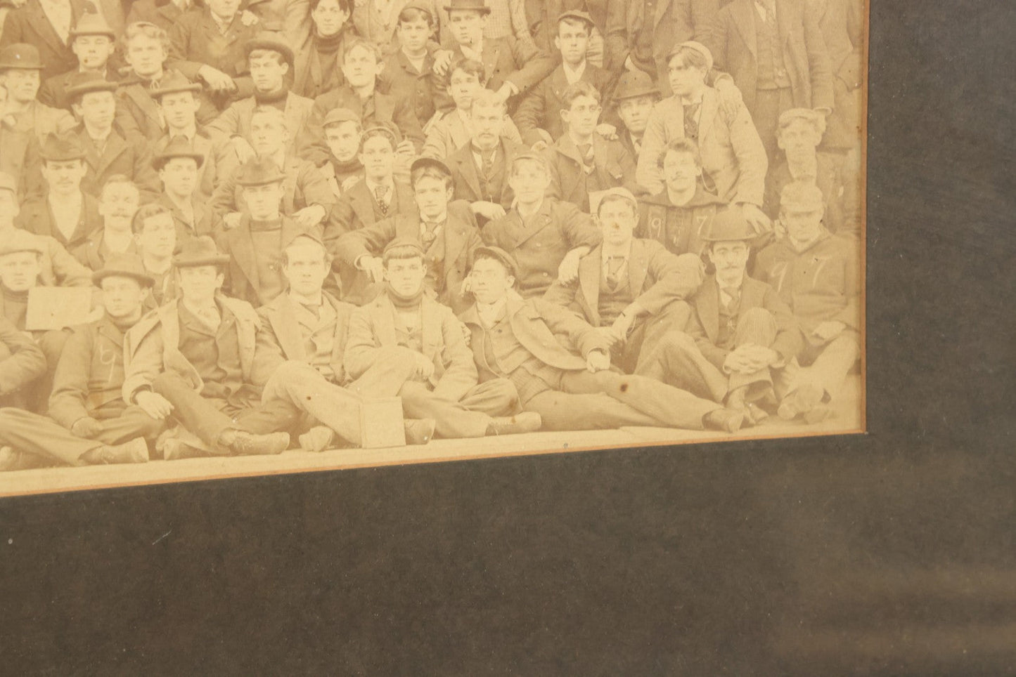 Lot 076 - Antique Framed Photo Of Students Of Dartmouth College, New Hampshire, In Front Of Wilson Hall, 1897, 20-1/8" x 14-1/4"