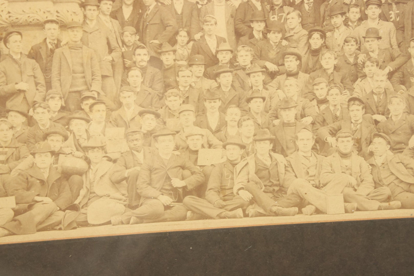 Lot 076 - Antique Framed Photo Of Students Of Dartmouth College, New Hampshire, In Front Of Wilson Hall, 1897, 20-1/8" x 14-1/4"