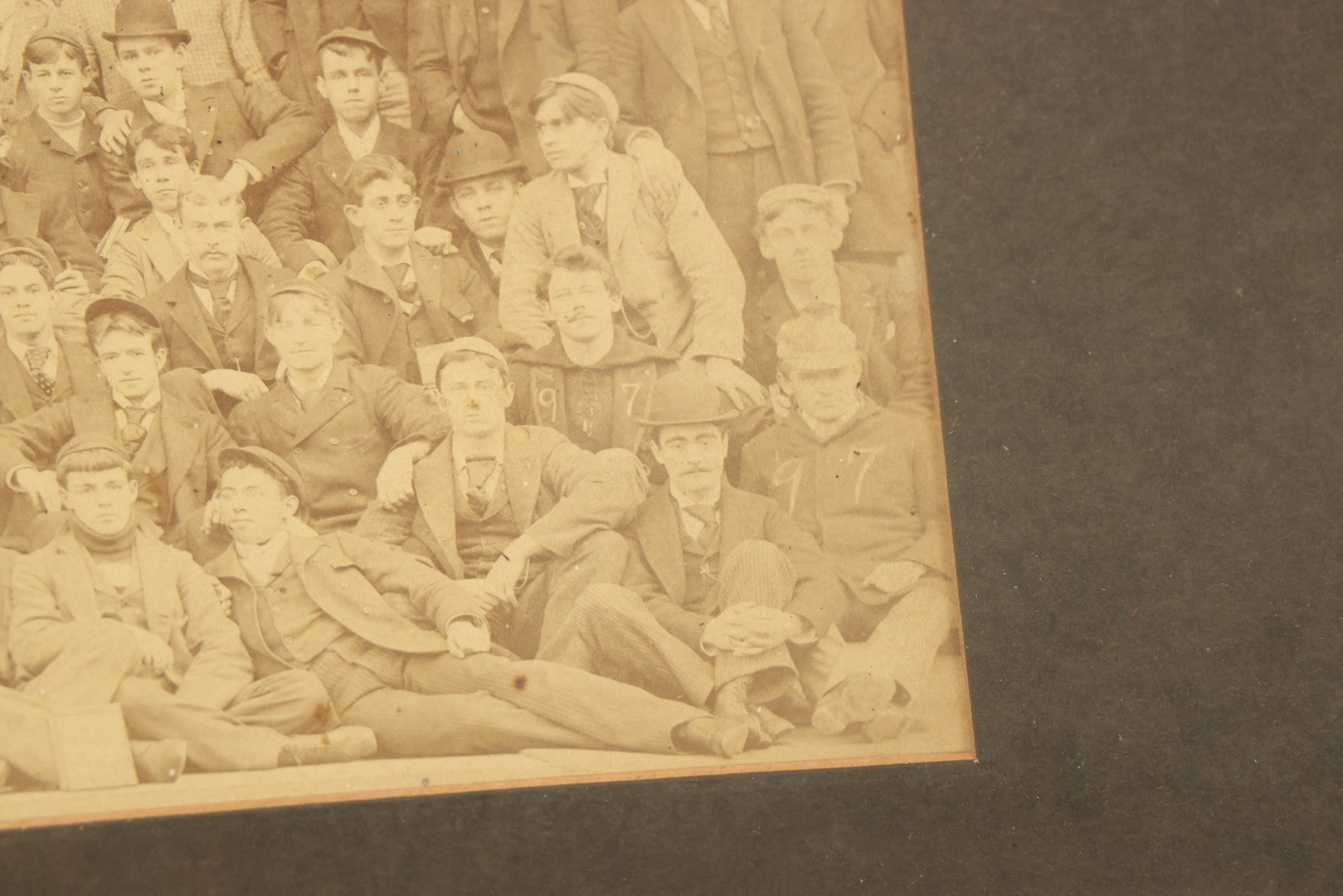Lot 076 - Antique Framed Photo Of Students Of Dartmouth College, New Hampshire, In Front Of Wilson Hall, 1897, 20-1/8" x 14-1/4"