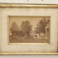 Lot 077 - Antique Framed Photo Of A New England Farmhouse With Family, Children In The Yard, Horses And Carriages, Likely From New Hampshire, 13-1/4" x 10-3/8"