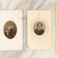 Lot 092 - Grouping Of Four Antique Tintype Photographs, Two Of Young Girls, One Woman, And A Young Man With Identification