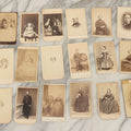 Lot 093 - Grouping Of 22 Assorted Carte De Visite C.D.V. Photographs Of Men, Women, And Children, Including Woman Holding Book, Group Of Four Youths, Etc