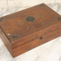 Lot 097 - Antique Wooden Eastlake Decorated Document Box With Engraved Details, Gold, Black Paint, Hinged Lid