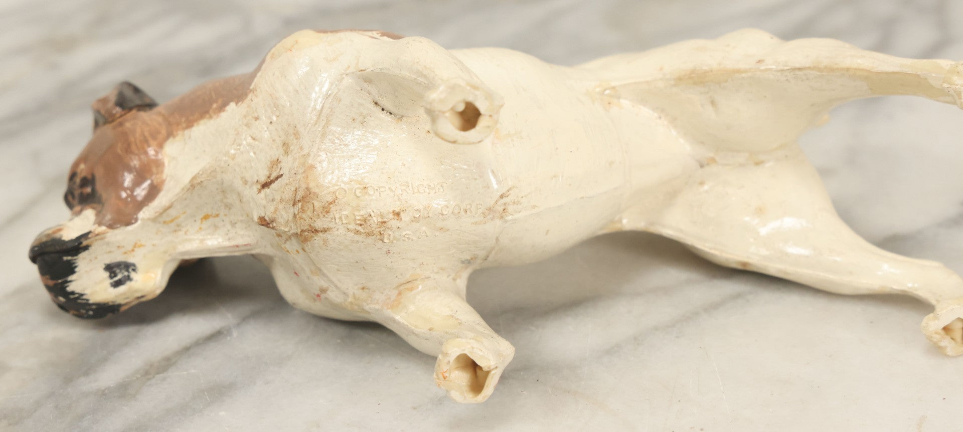 Lot 105 - Pair Of Vintage Celluloid Dog Figurines, Painted Boxer And Scottie Terrier, By Ideal Toy Company, U.S.A.