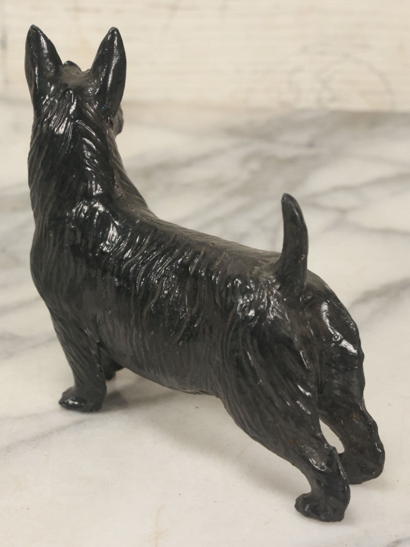 Lot 105 - Pair Of Vintage Celluloid Dog Figurines, Painted Boxer And Scottie Terrier, By Ideal Toy Company, U.S.A.