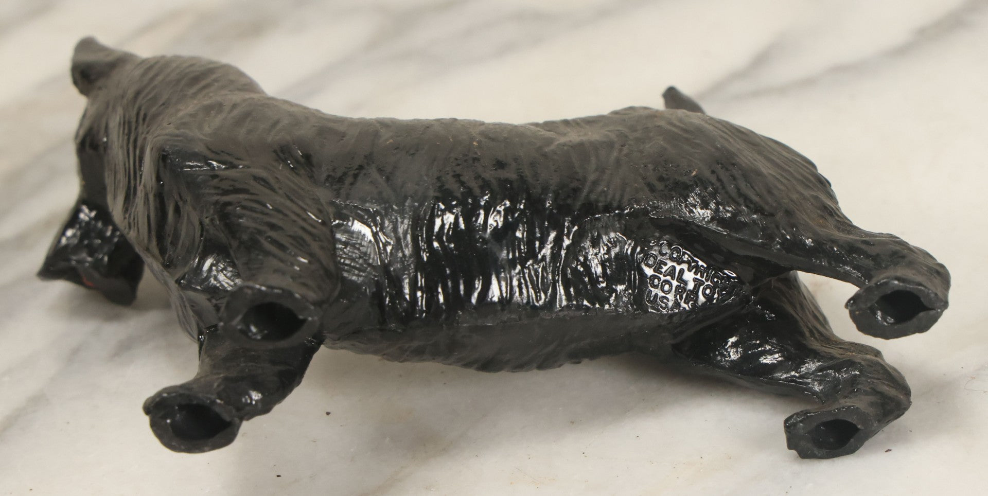 Lot 105 - Pair Of Vintage Celluloid Dog Figurines, Painted Boxer And Scottie Terrier, By Ideal Toy Company, U.S.A.