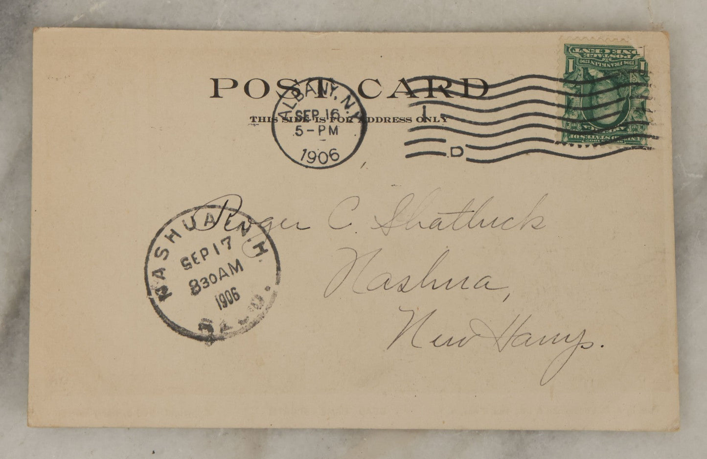 Lot 108 - Single Antique Postcard, Skeletons Playing Cards, Smoking Cigarettes, "Dead Game Sports," Copyright 1905 By Harry Murray, Published By A.C. Bosselman & Co., Brooklyn, New York, Postmarked 1906